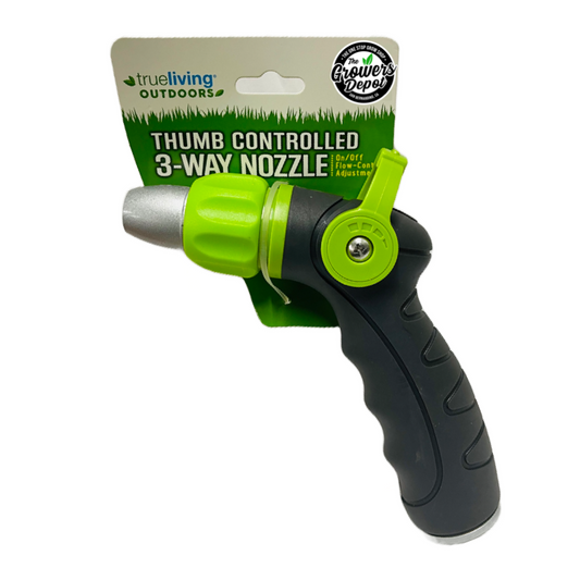 True Living Outdoors Thumb Controlled 3-Way Nozzle