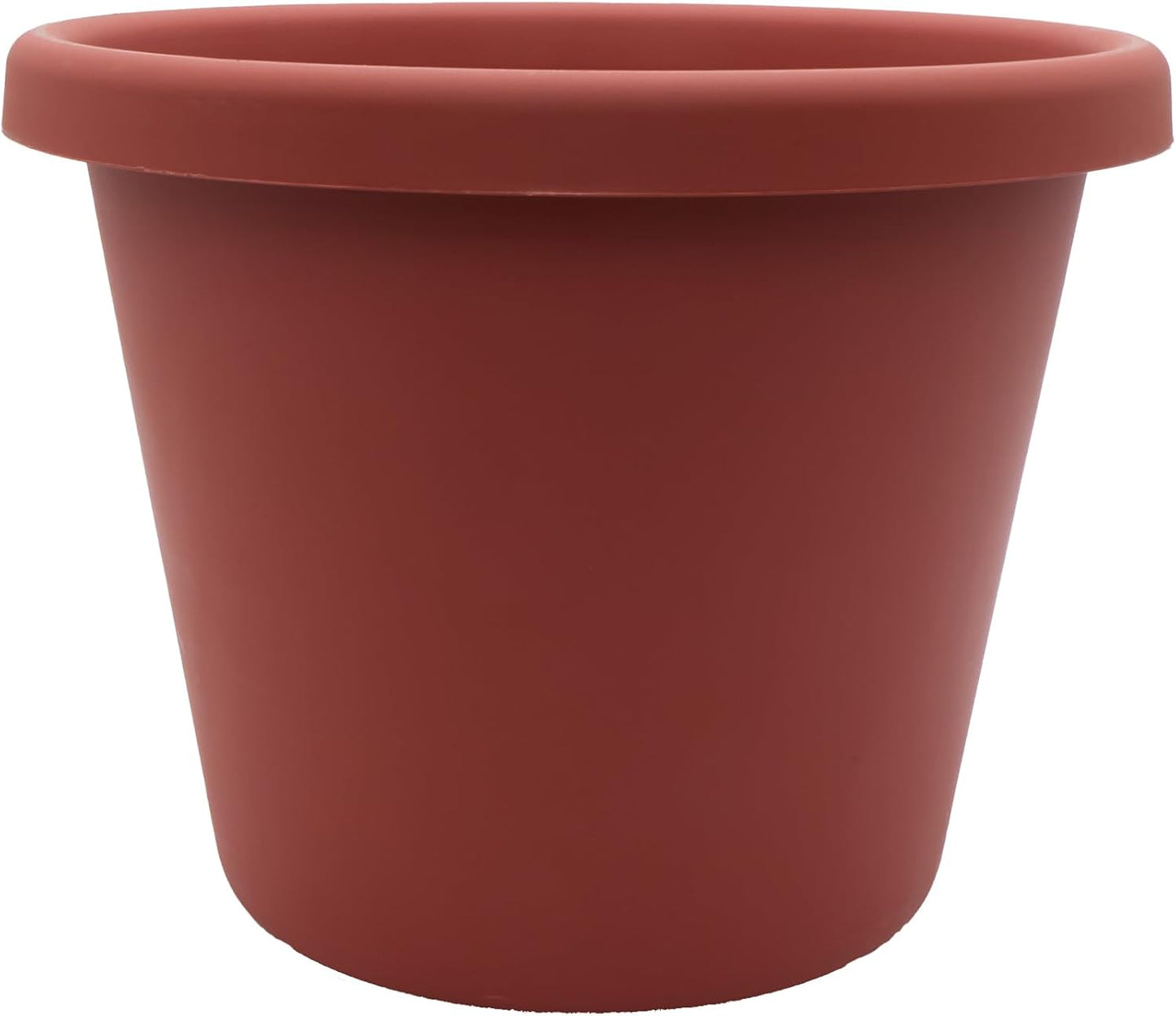 The HC Companies 14 Inch Round Classic Planter - Plastic Plant Pot for Indoor Outdoor Plants Flowers Herbs, Clay Color