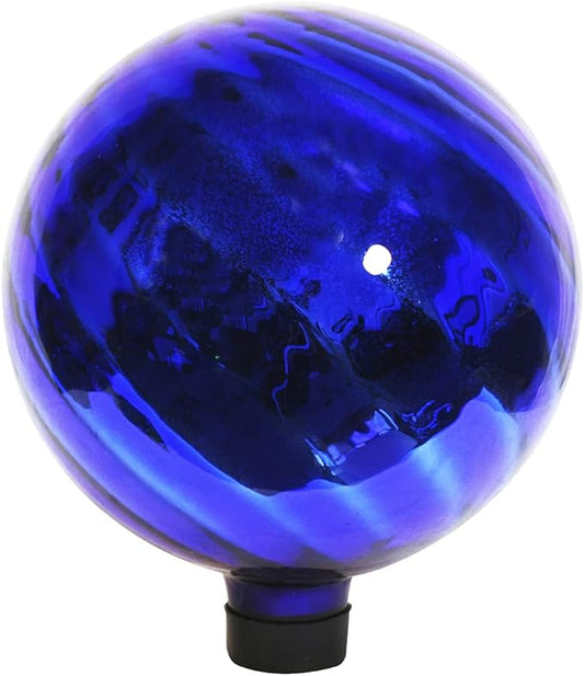 Echo Valley 8191 Chrome Swirl Gazing Globe for Home, Garden, or Patio Decoration, Blue, 10 inches