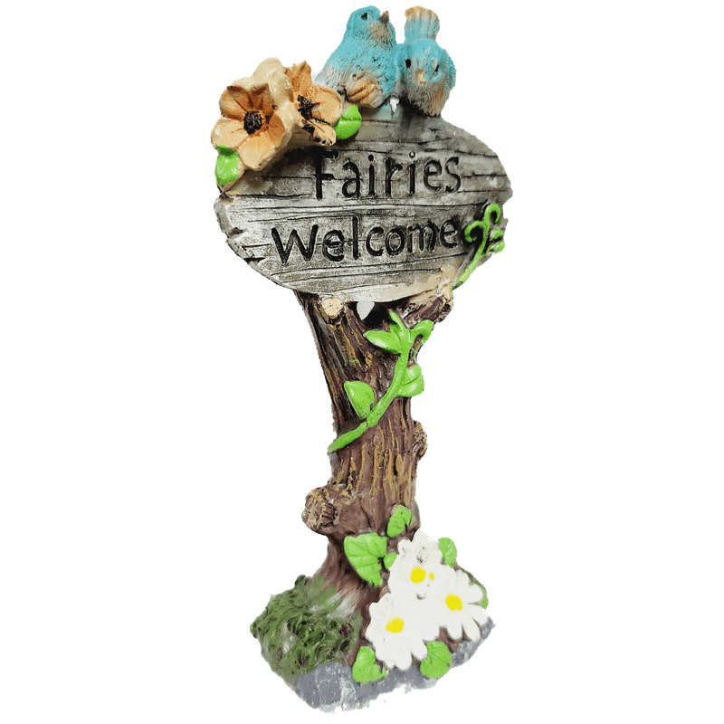 Gnome Decorations Fairies Welcome Sign, 6 inch