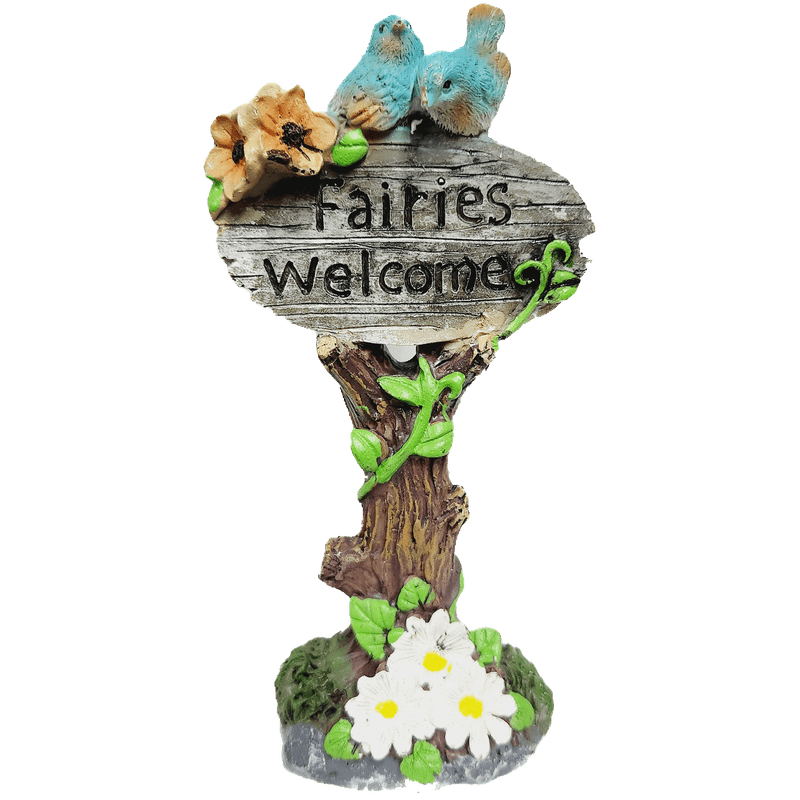 Gnome Decorations Fairies Welcome Sign, 6 inch