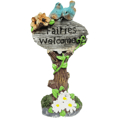 Gnome Decorations Fairies Welcome Sign, 6 inch