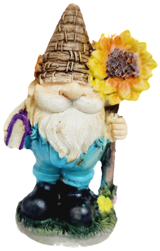 Mini Garden Book and Flower Holding Gnome, 3 Inch