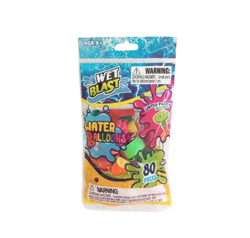 Wet Blast Colorful Wet Blast Water Balloons with Water Filler, 80 Piece bag